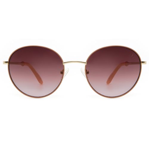 Óculos de Sol Feminino Risqué Coruja Redondo Dourado