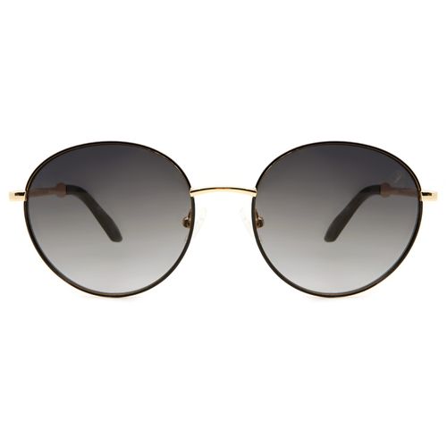 Óculos de Sol Feminino Risqué Coruja Redondo Degradê Dourado